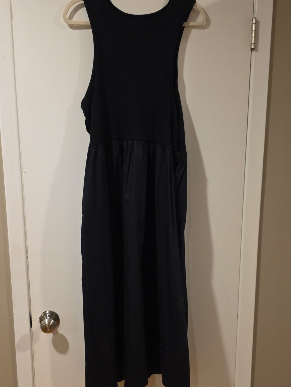 Old Navy Black Sleeveless Mixed Media Tank Maxi Dress